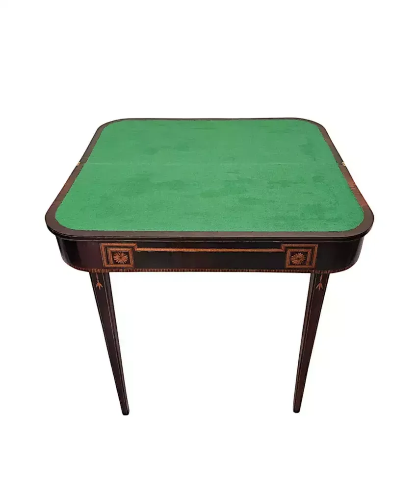 A Very Rare Pair Of Early 19th Century Regency Inlaid Card Tables photo buy
