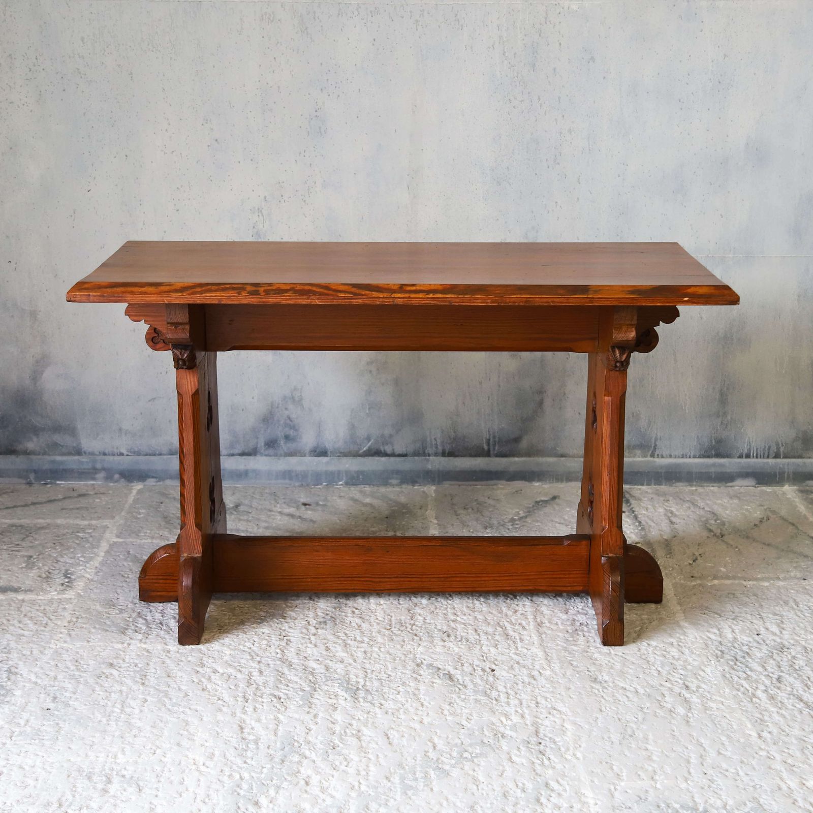 English 19th Century Pitch Pine Gothic Altar Table Manner Of Aw Pugin photo Furniture