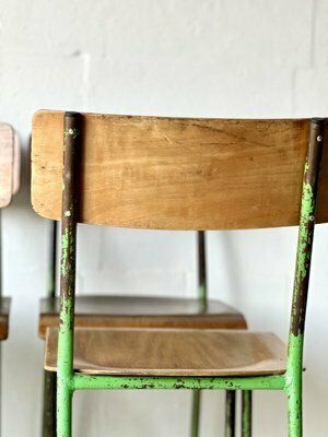 Industriële Schoolstoelen, Ca. Jaren 1960, Set Van 6 photo buy