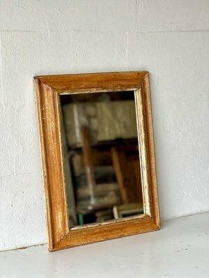 225.0 Vintage Spiegel Met Beukenhouten Lijst photo