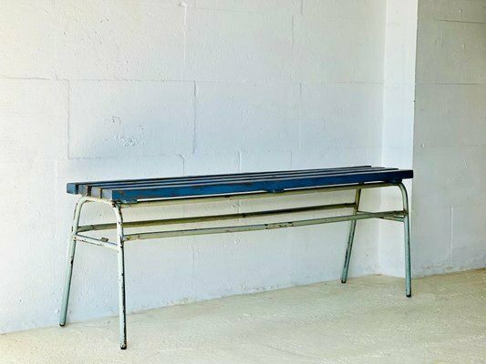 Industrial Blue Bench, 1960s photo vintage
