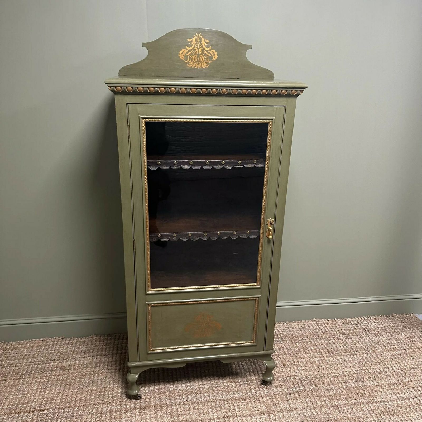 Elegant Edwardian Antique Painted Cabinet photo for sale