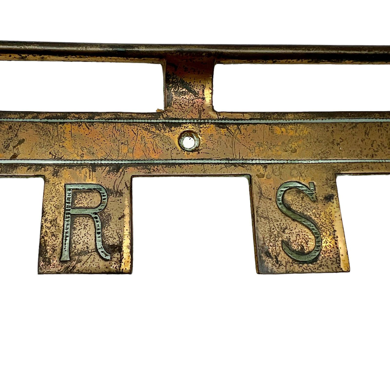 Antique Small Brass Wall Rack   Monogrammed Rs   Wall Hanging   Home Decor   Hallway Decor photo furniture