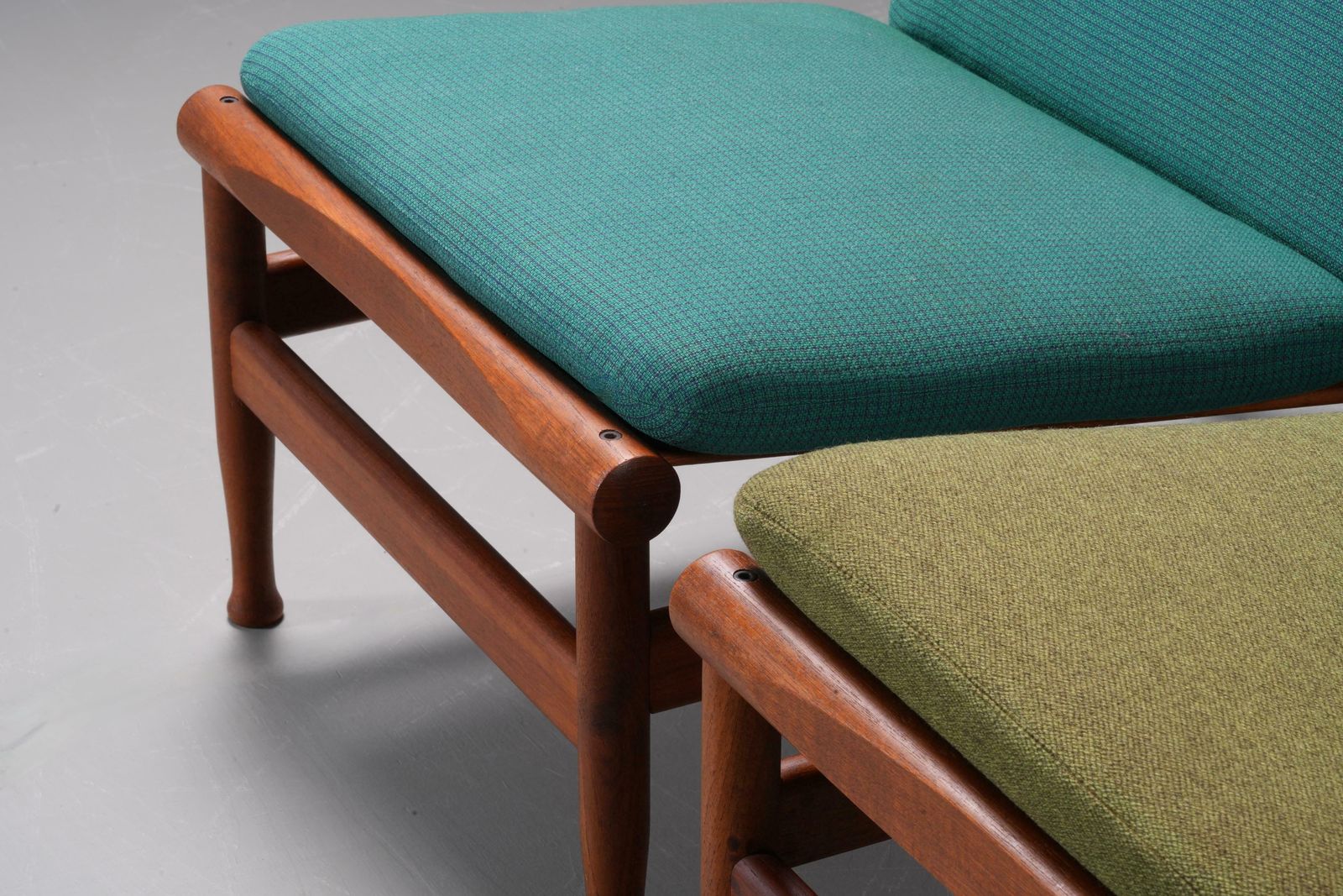 Set Of 2 Lounge Chairs By Kai Lyngfeld Larsen In Teak, Denmark, 1960's photo for sale
