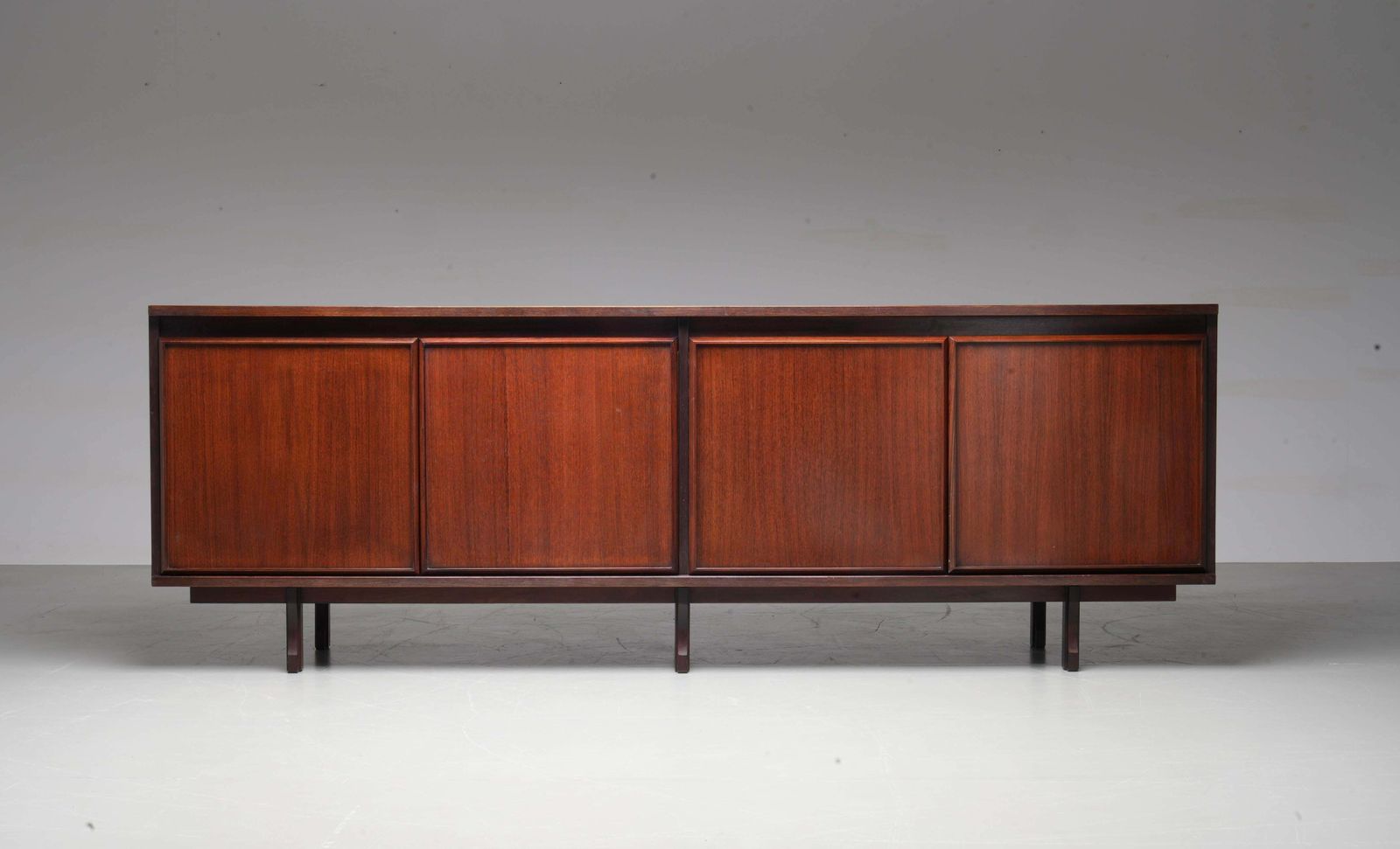 Large 4 Door Credenza In Mahogany And Teak, Italy, 1960's photo Furniture