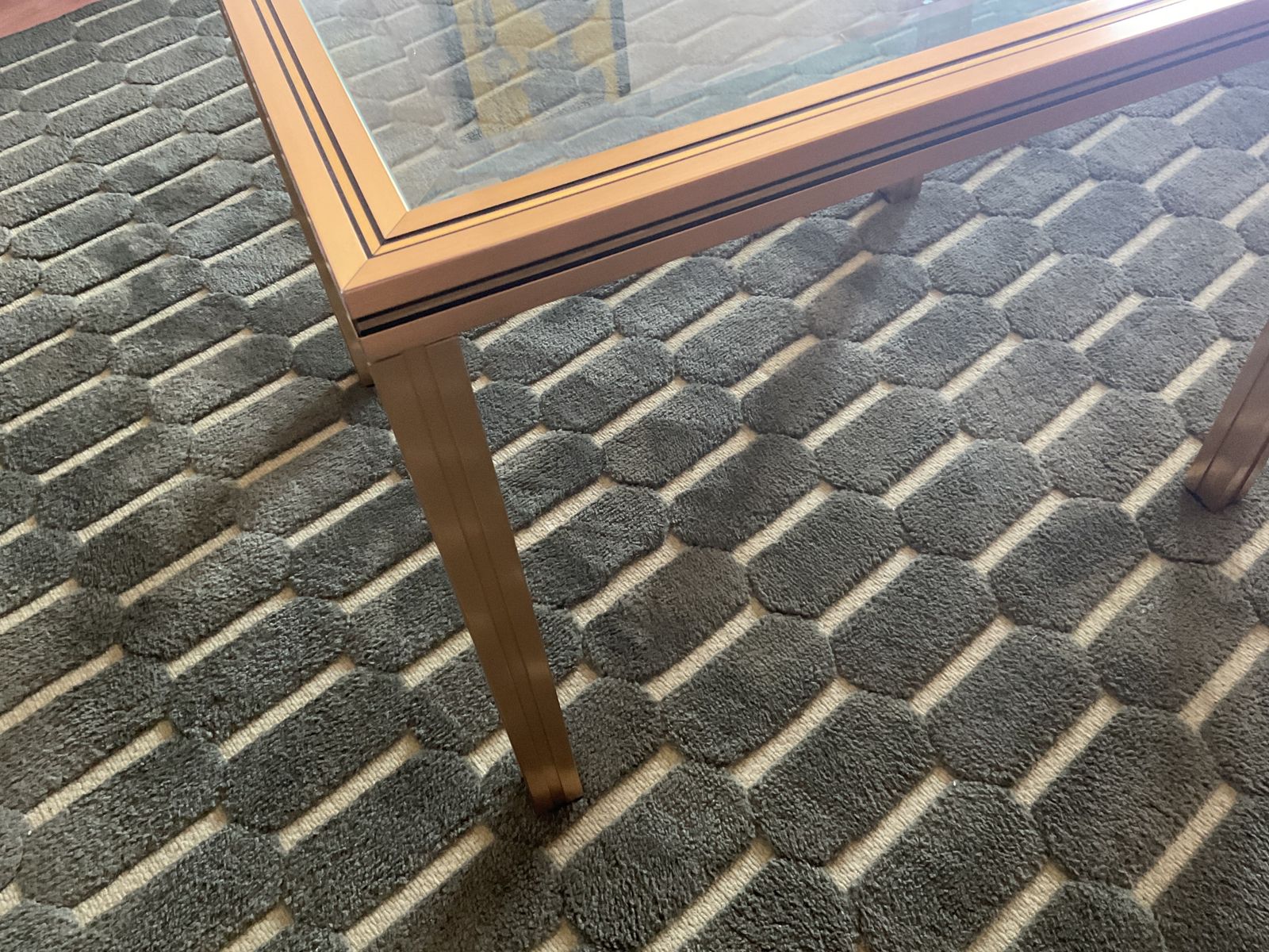Pierre Vandel Paris Glass Coffee Table In Art Deco, Antique Style photo furniture