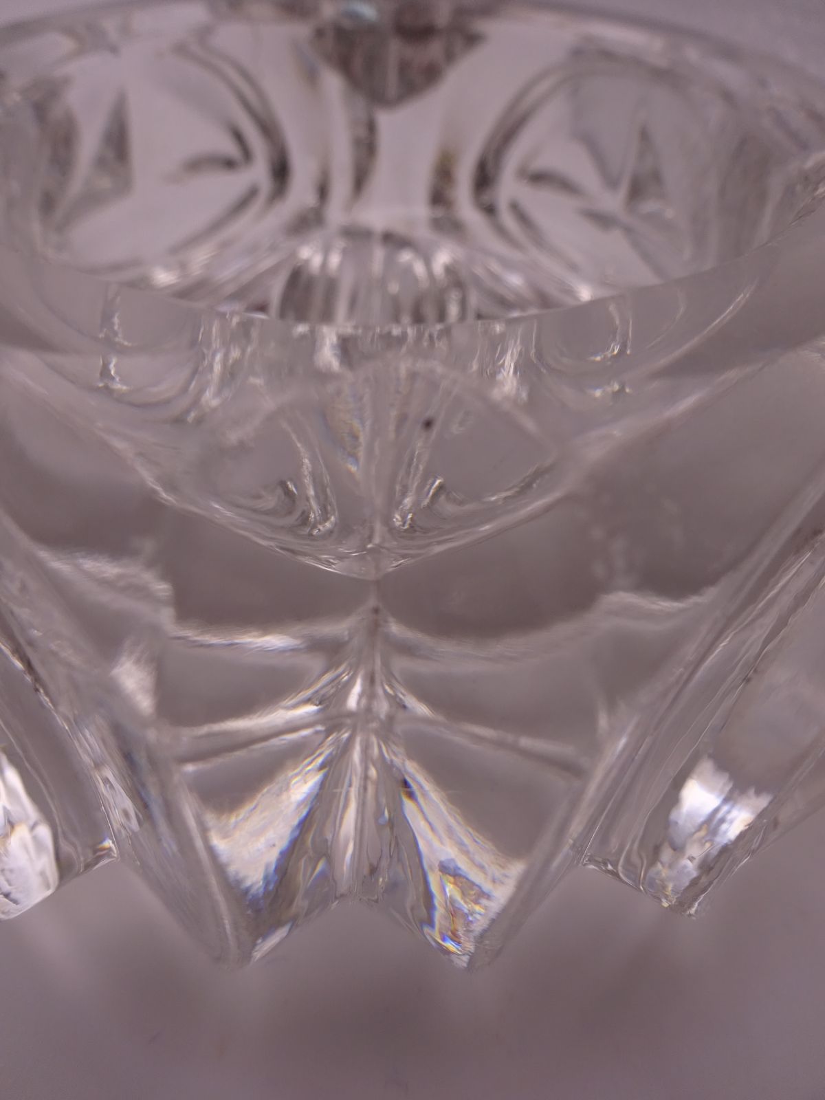 3 Antique Pressed Glass Furniture Feet/Castor Cups photo Home Decor