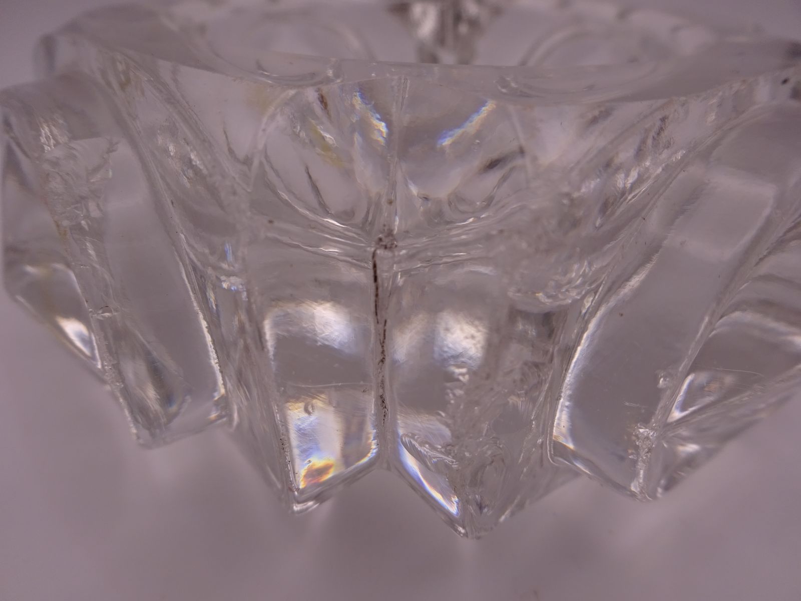 70.0 3 Antique Pressed Glass Furniture Feet/Castor Cups photo