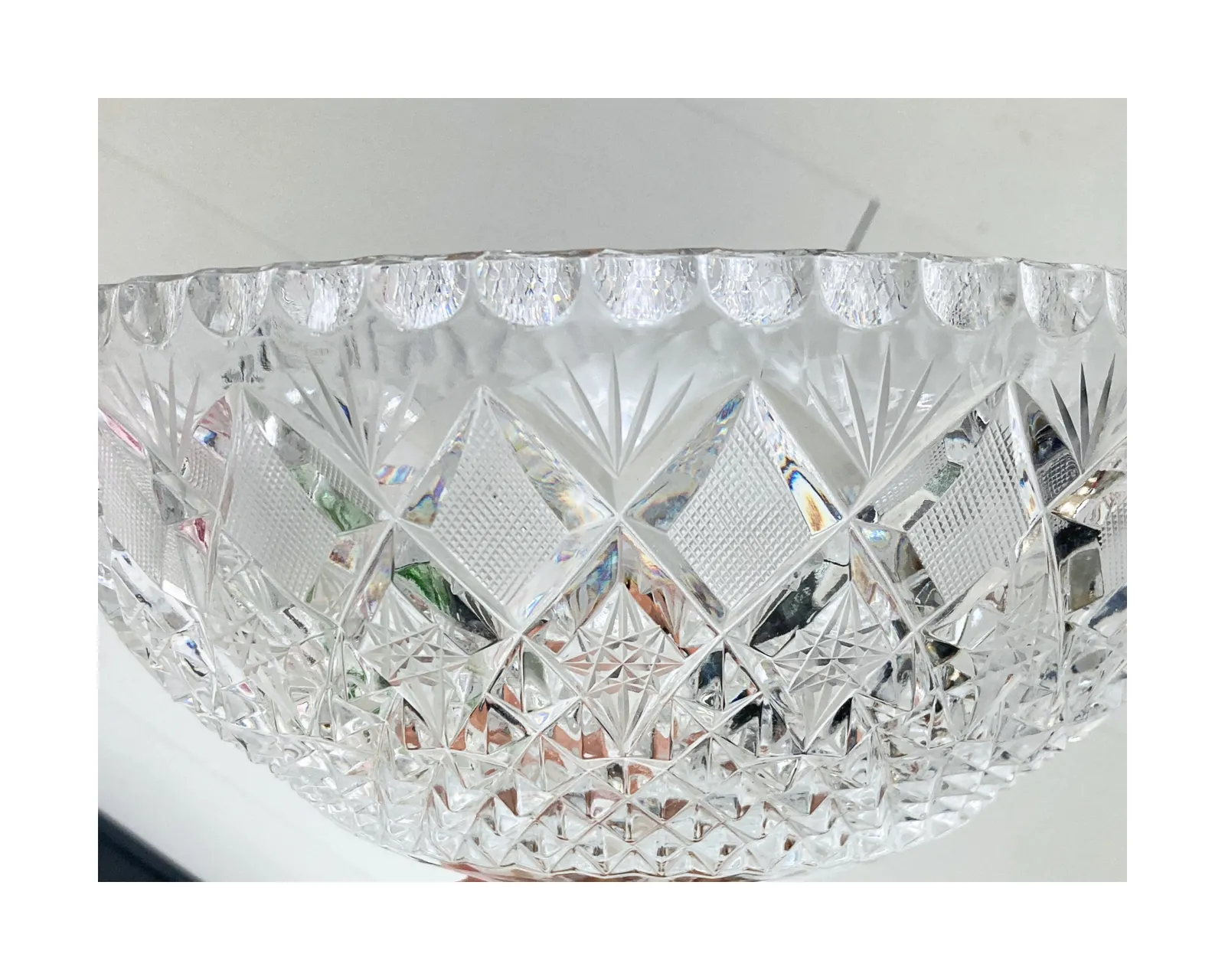 Crystal Vase Large | Footed Punch Bowl | Astonishing Handcut | 1pcs photo Home Decor