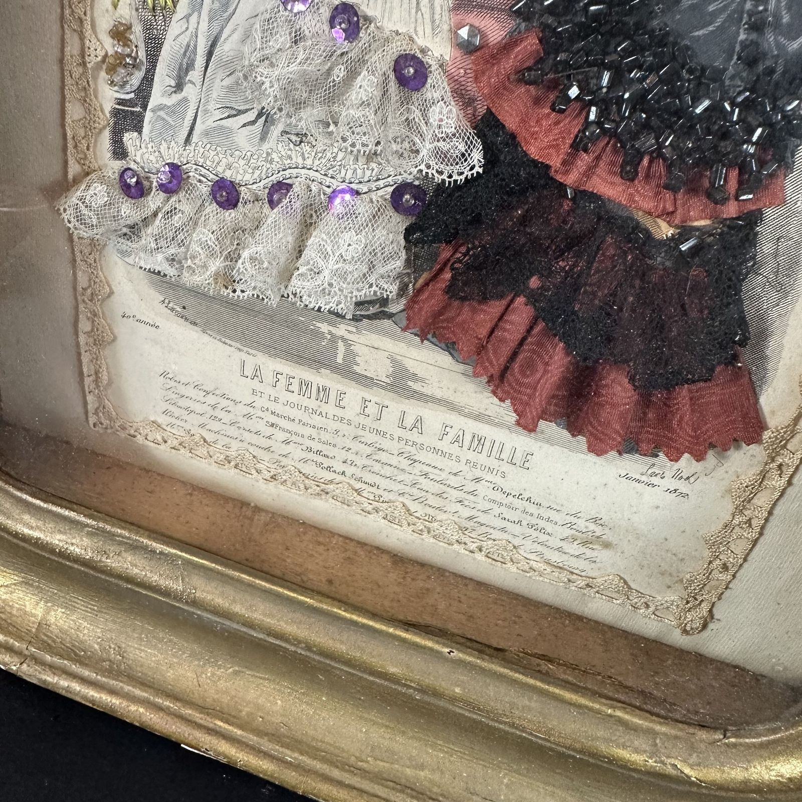 French Antique Fashion Diorama “La Femme Et La Famille” photo furniture