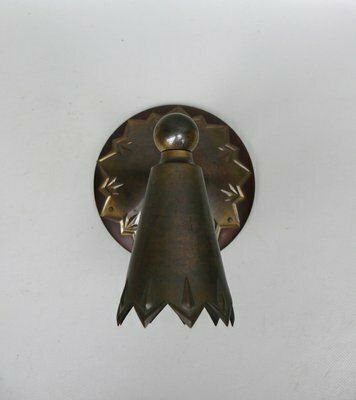 Lighting Art Nouveau Brass Wall Lights In The Style Of Dagobert Peche, Austria, 1890s, Set Of 2 photo