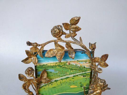 photo furniture Biedermeier Picture Frames Amor In Bronze, Set Of 2
