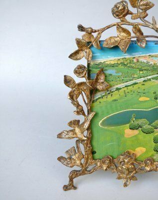 photo for sale Biedermeier Picture Frames Amor In Bronze, Set Of 2