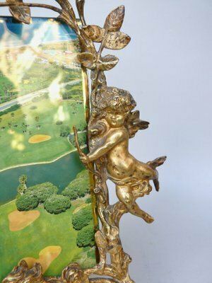 photo vinterior Biedermeier Picture Frames Amor In Bronze, Set Of 2