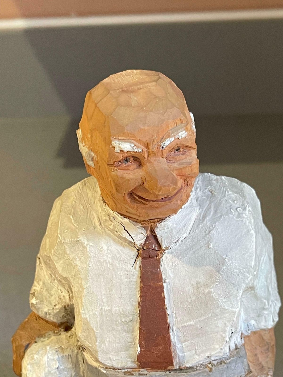 photo for sale Carving Wooden Sculptures Old Man In White Antique Decorative Figurine Of Human