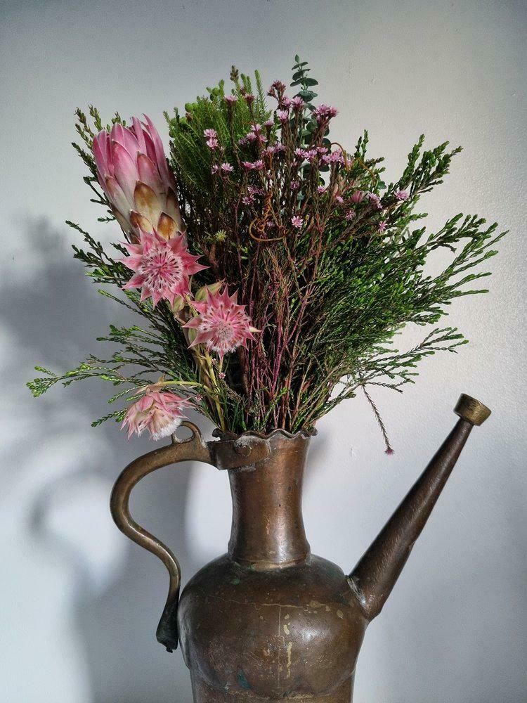 Antique Middle Eastern Handmade Copper Ewer photo for sale