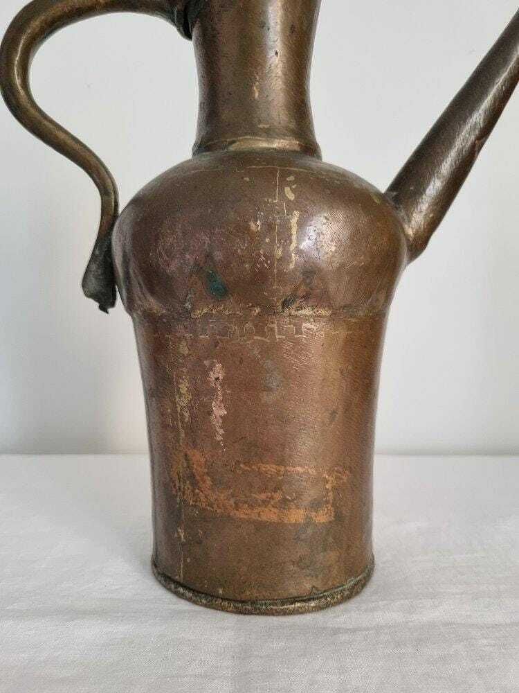 Antique Middle Eastern Handmade Copper Ewer photo Home Decor