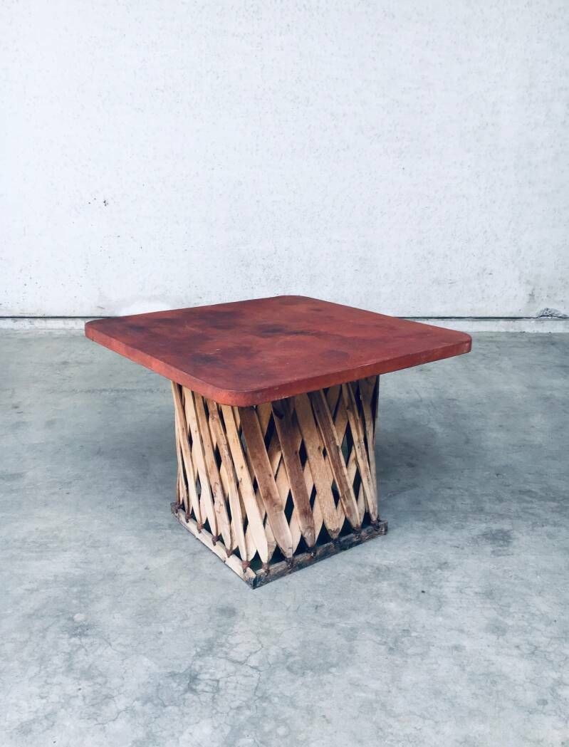 Mexican Art Populaire Artisan Made Leather Table & Chairs By Wim Rietveld photo buy
