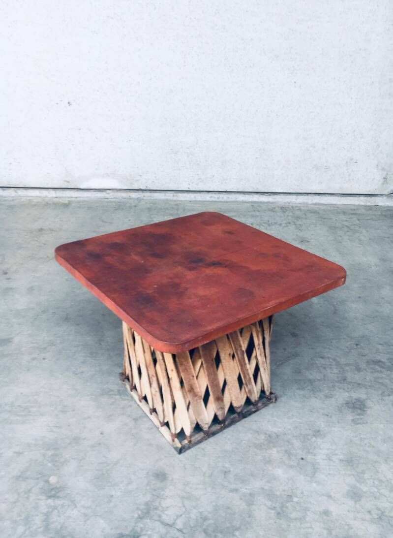 3200.0 Mexican Art Populaire Artisan Made Leather Table & Chairs By Wim Rietveld photo