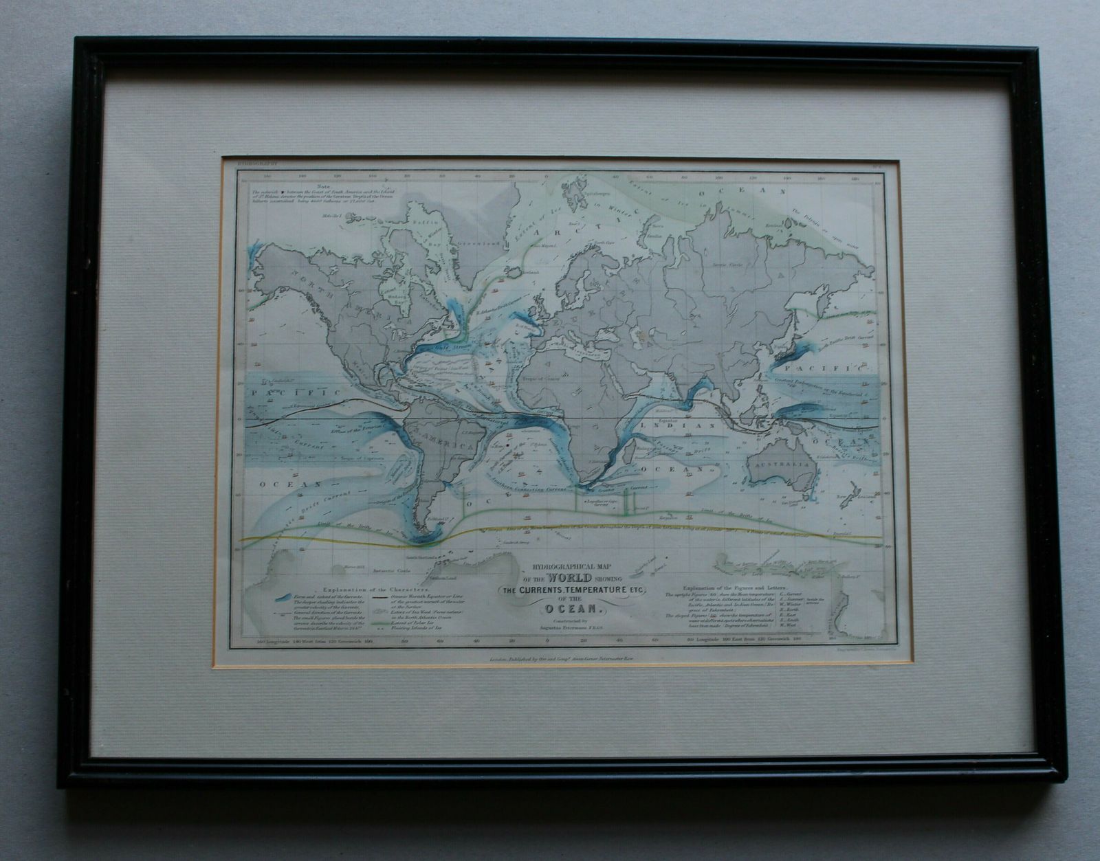 Hydrographical Map Of The World Showing The Currents, Temperature Etc. Of The Ocean By Augustus Heinrich Petermann C1850