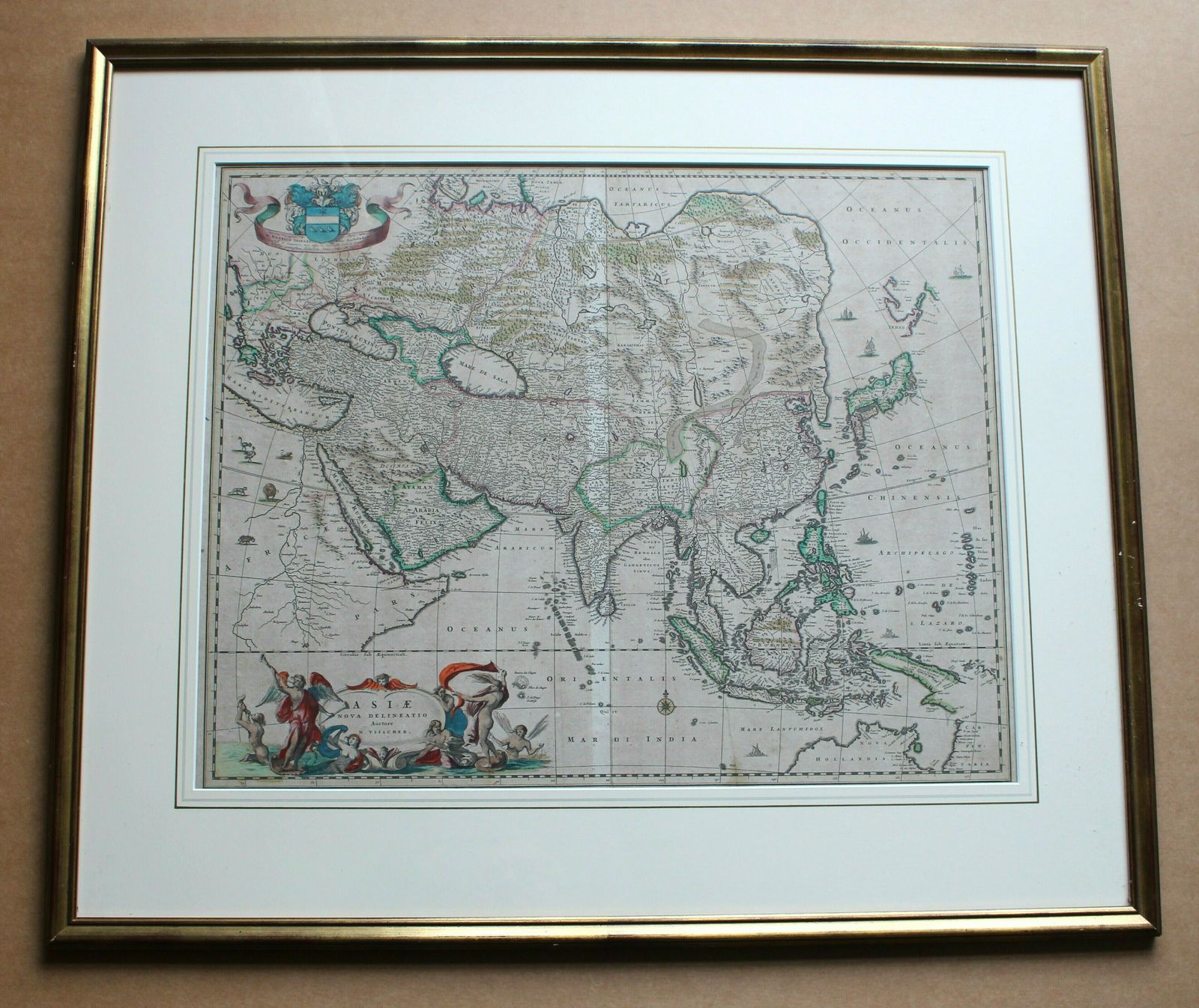 Asiae Nova Delineatio Auctore By Nicolaus Visscher C1650