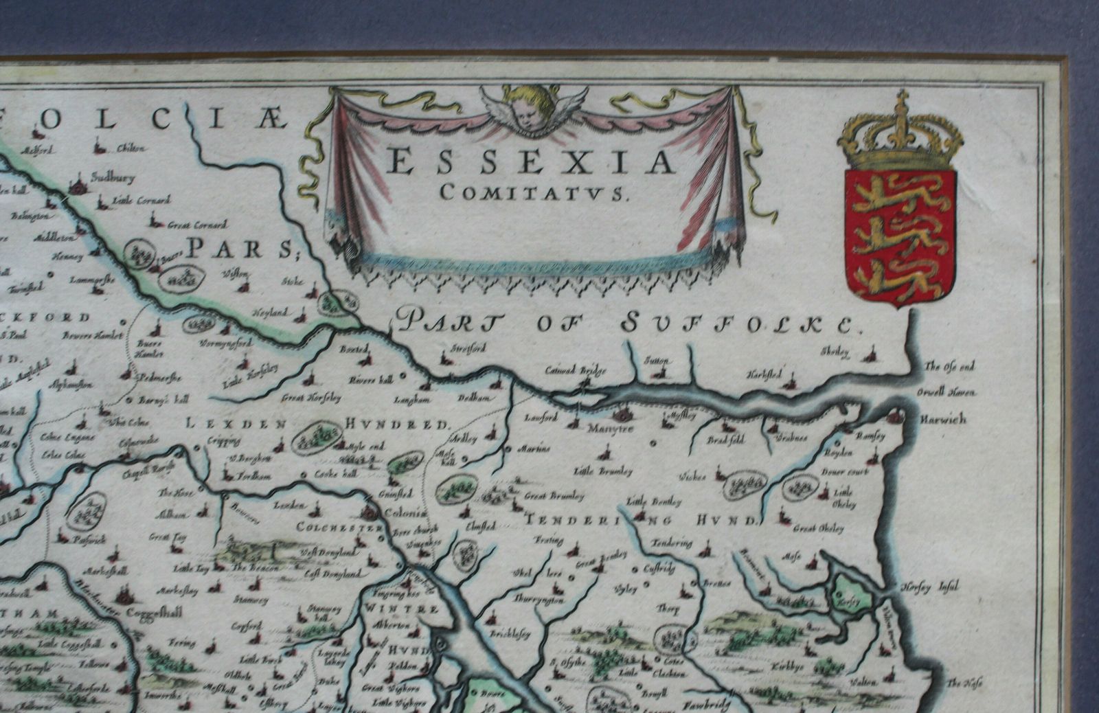17th Century Map Of Essex ‘Essexua Comitatusa’  By Johannes Blaeu photo furniture