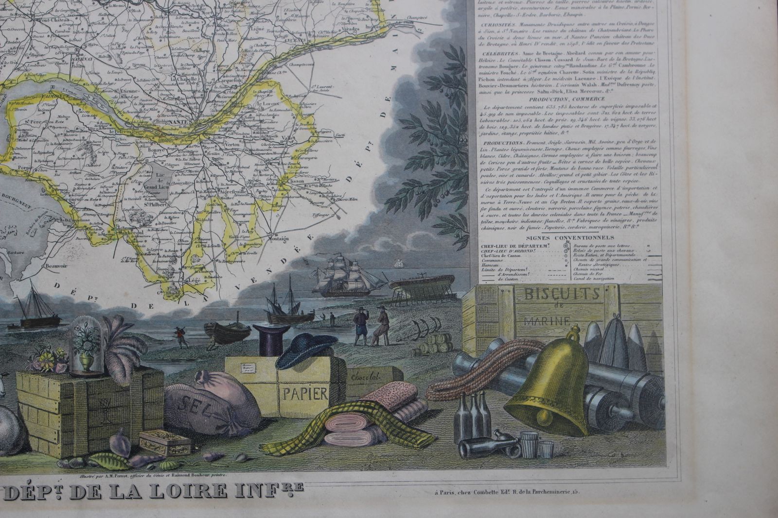 Antique Map Of  The Saone And Loire By Victor Levasseur C1854 photo Art