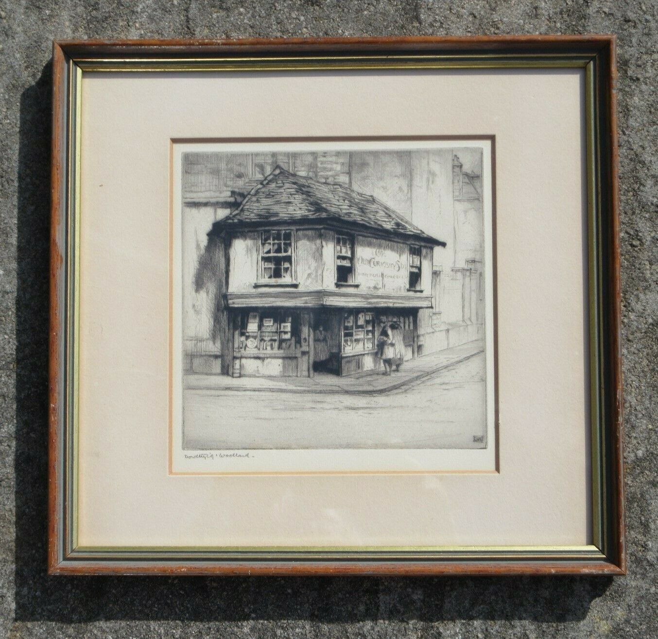 ‘The Old Curiosity Shop’. Dry Point Etching By Dorothy Woollard, Re, Rwa C1926