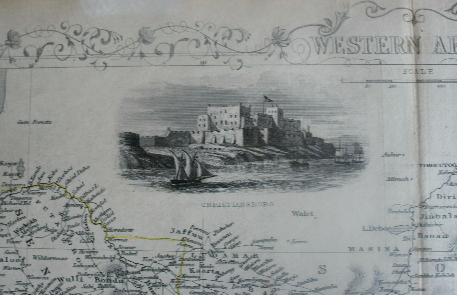 'Western Africa' Map Drawn And Engraved By J. Rapkin; Vignette Illustrations Drawn By H Winkles & Engraved By E Radclyffe. Published By John Tallis & photo furniture