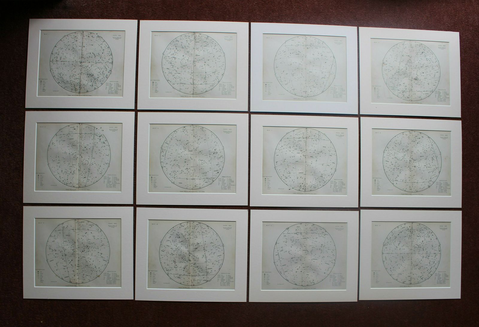 Set Of 12, 19th Century Star And Astronomical Charts By Richard A Proctor