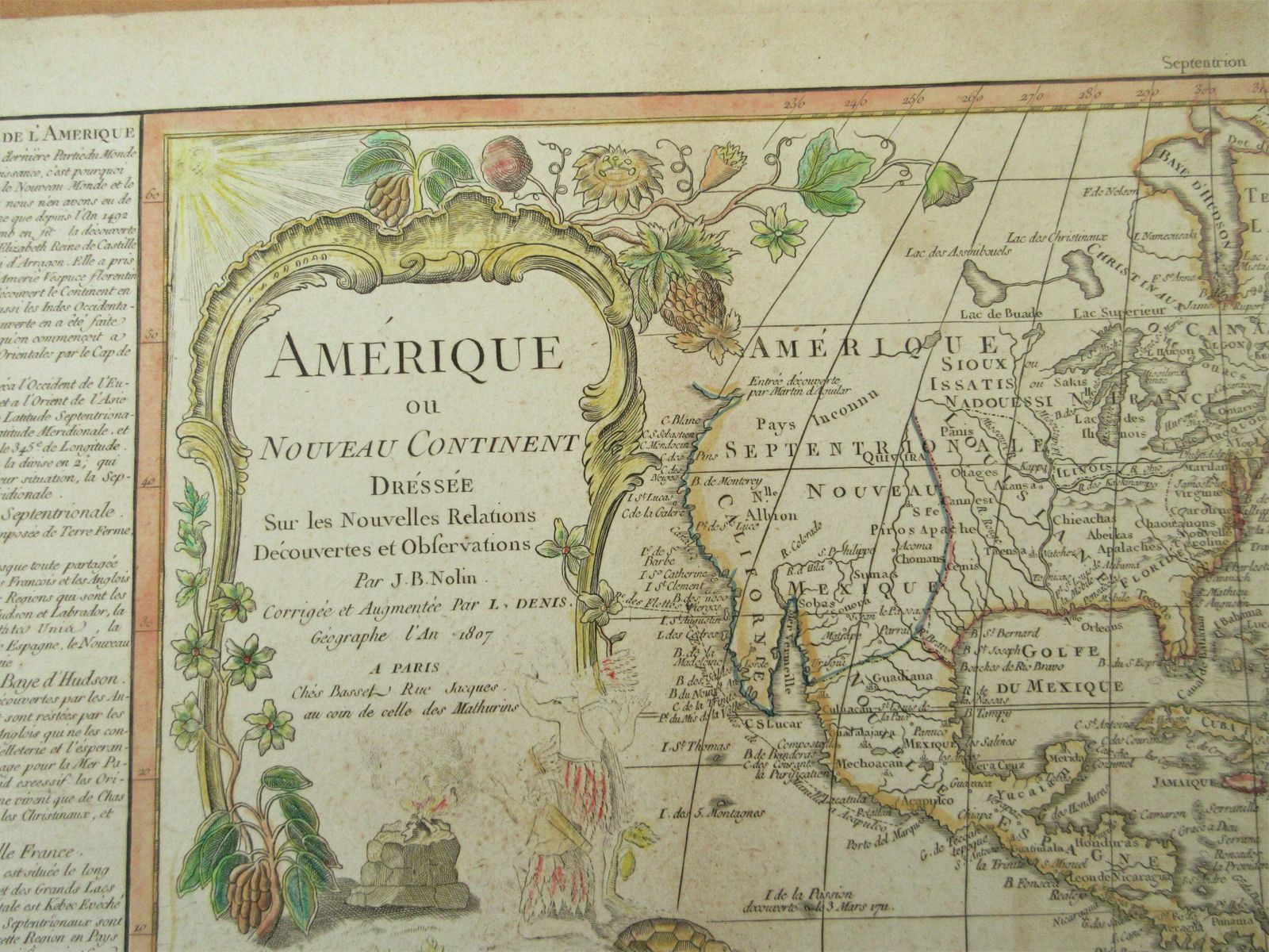 Amerique Ou Nouveau Continent Dresse Sur Le Nouvelle Relations Decouvertes Et Observations Par J.B. Nolin C1807 photo furniture