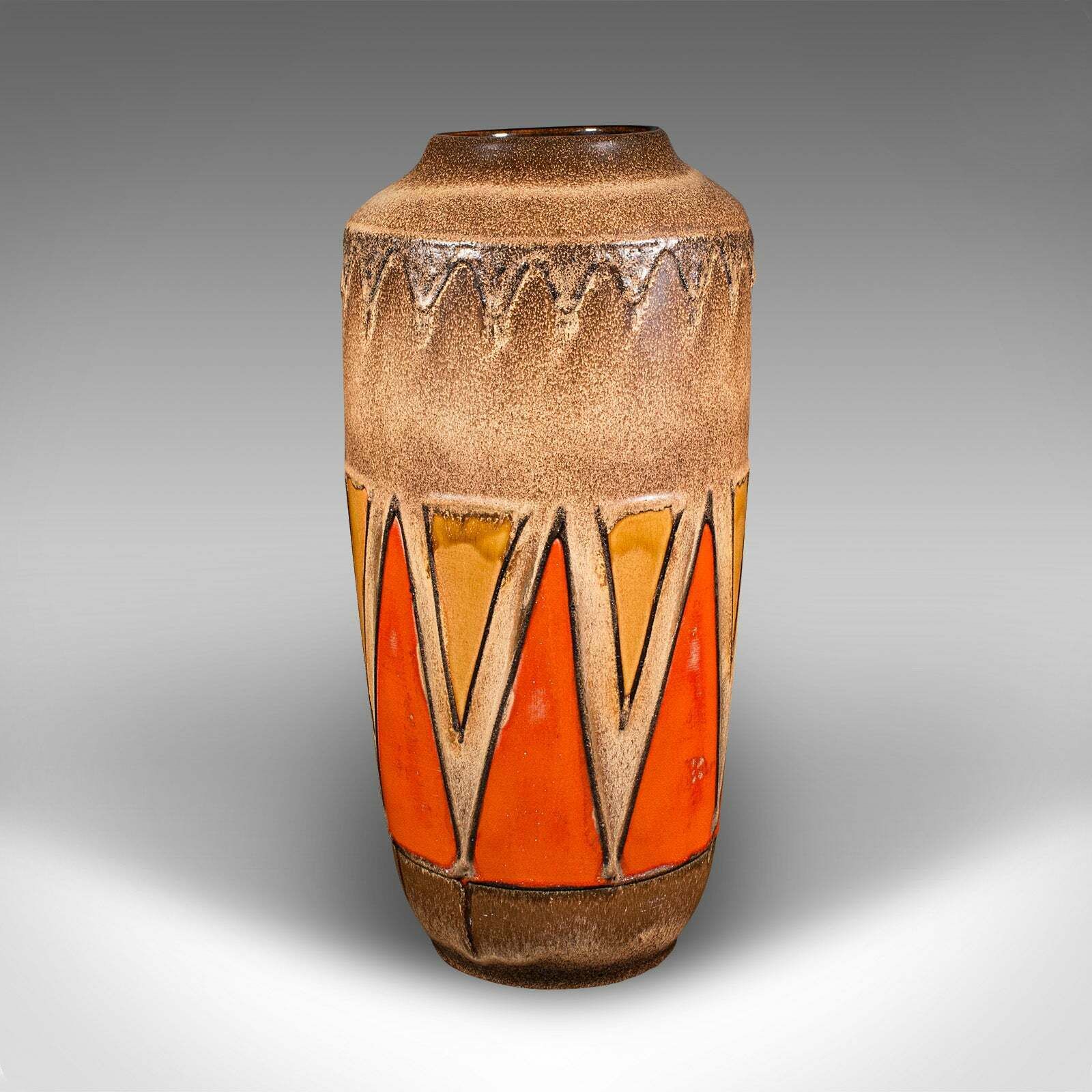Vintage Fat Lava Vase, German, Ceramic Baluster, Magma Finish, Mid Century, 1960 photo furniture