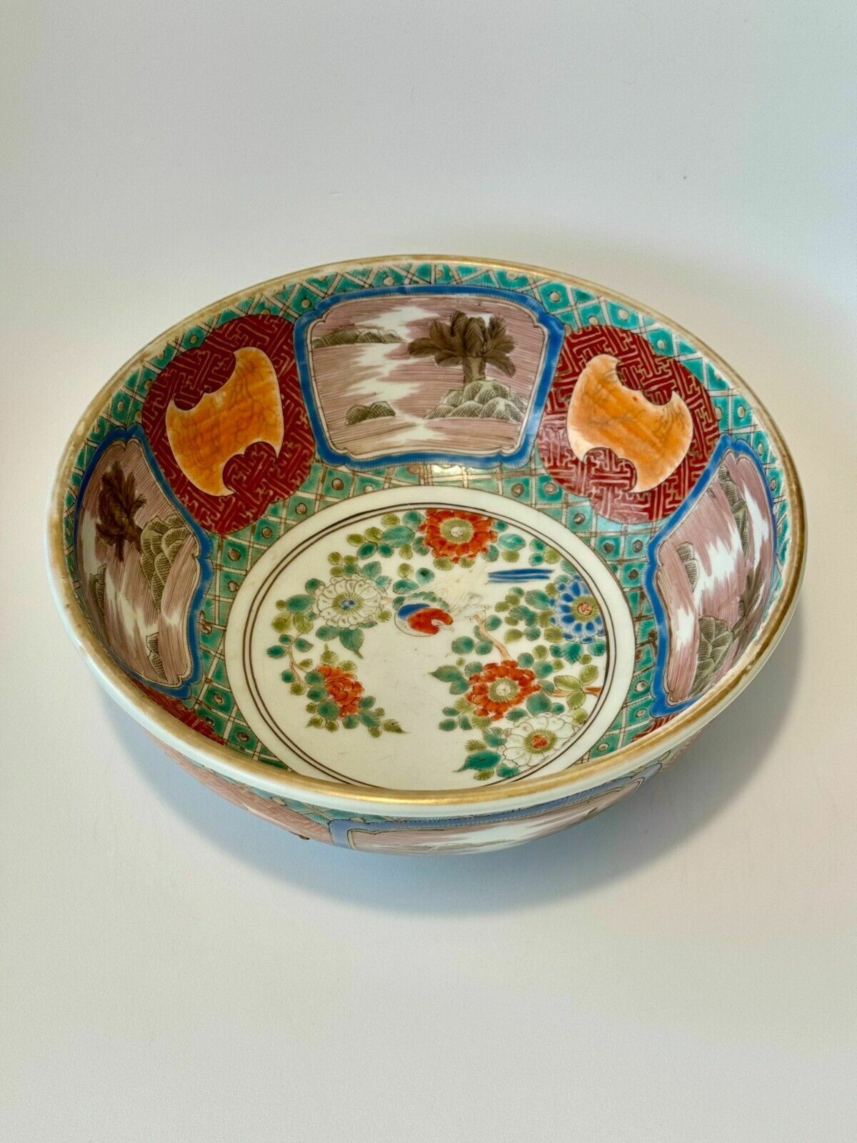 A 19th Century Japanese Meiji Period Imari Bowl Hand Painted With Flowers 25cmø photo furniture