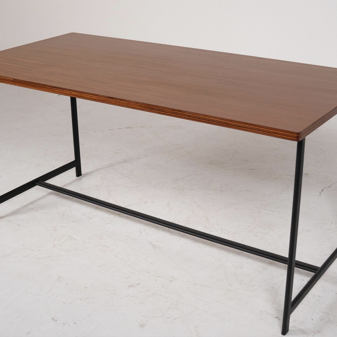 Mid Century Wooden Desk By Jules Wabbes, Belgium, 1960s photo vinterior