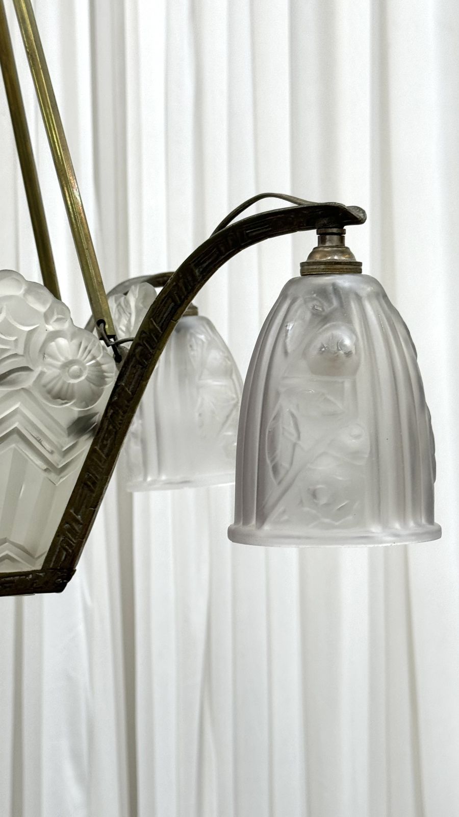 Lighting Art Deco Chandelier By Noverdy, France photo