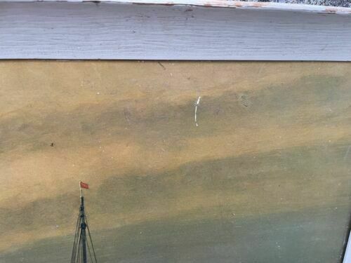 W.F.Burton Artist Huge Vintage Mid Century Framed Print Of Sailing Boat Scene photo Art