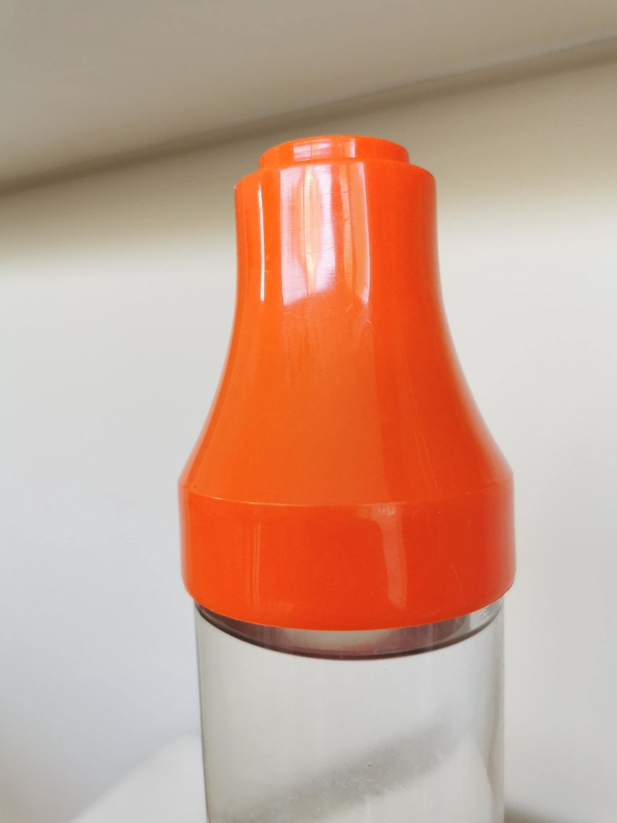 photo for sale Vintage Orange Desk Lamp / Made In Italy 1970s / Space Age Italian Design Lava Table Light / Retro Lighting / Plastic With Water