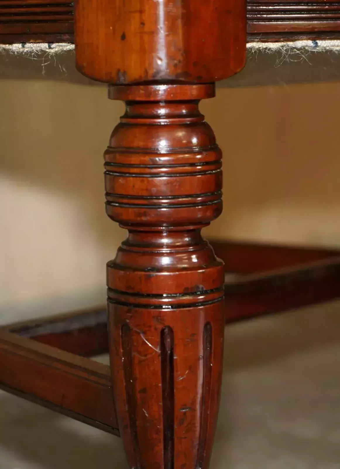 photo buy Exqusiite Antique English Hand Carved Harvest "Labour & Wait" Throne Armchair