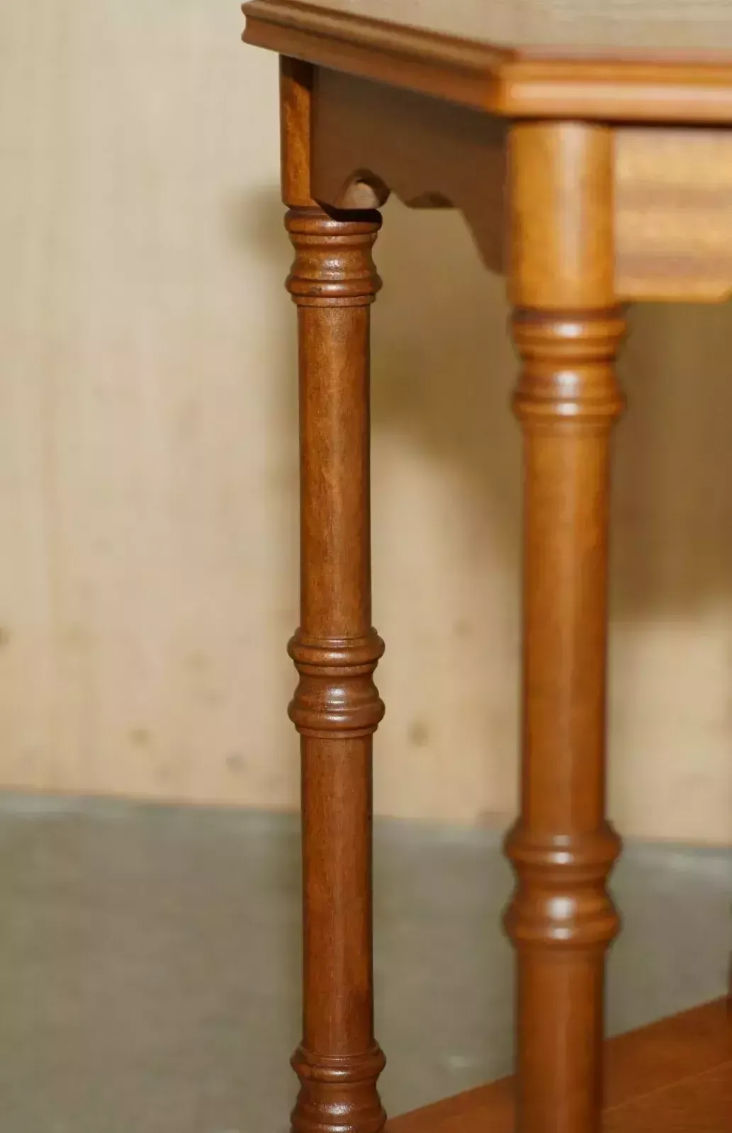 Fine Pair Of Vintage Hexagonal Side End Tables With Chippendale Bamboo Pillars photo vintage