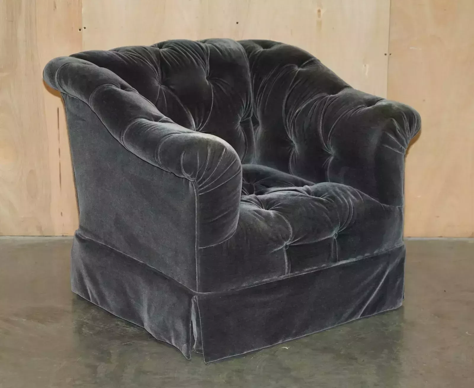 George Smith Somerville Chesterfield Mohair Velvet Armchair Footstool photo furniture