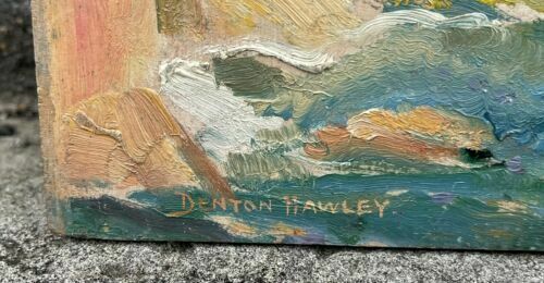 Denton Hawley Original Signed Seascape Oil On Board Painting Art Work photo furniture