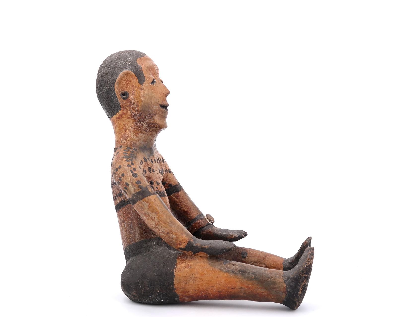 African Sculpture, Seated Man In Terracotta, 1980s / Man, Africa, Statue, Ceramic, Bookend photo vinterior
