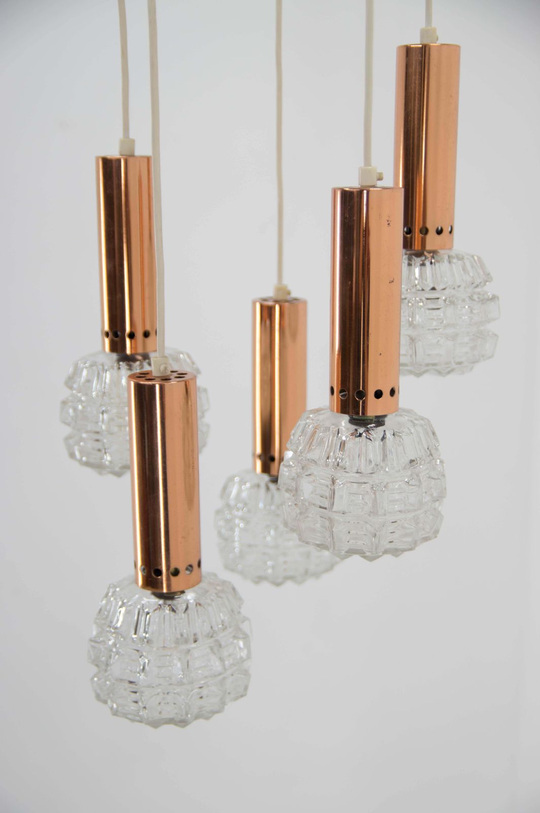 Mid Century Copper And Glass Chandelier, 1970s photo furniture