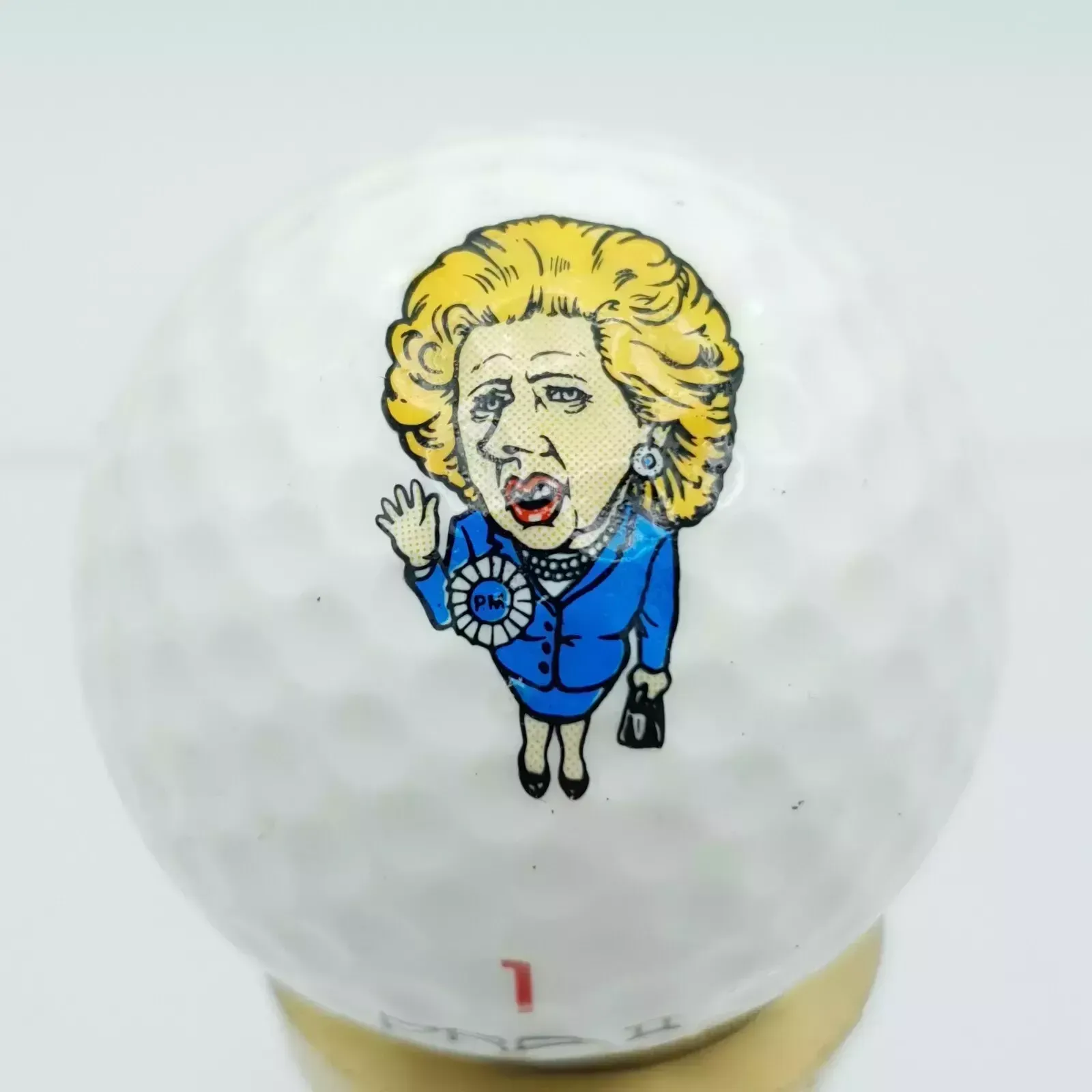 Mega Rare Margaret Thatcher Golf Ball Spalding Pro II Miners' Strike 1984 1985 photo furniture