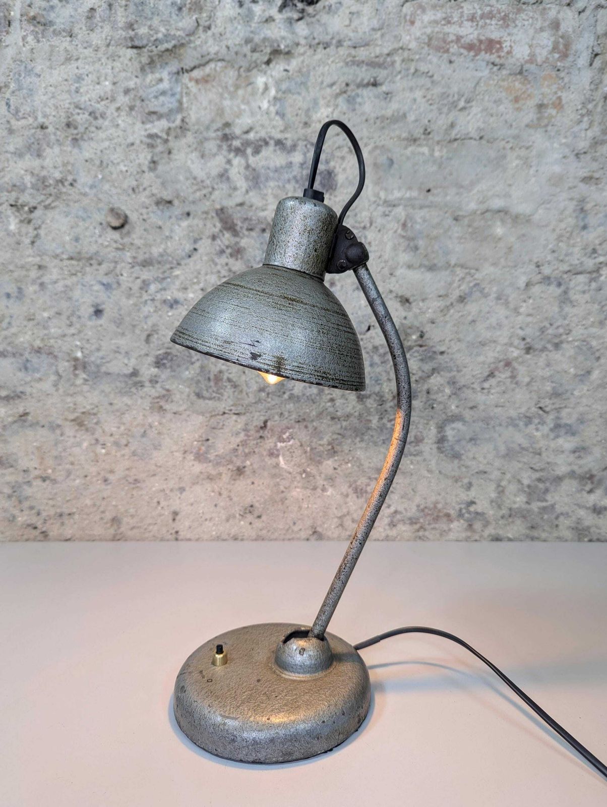 Vintage Metal Desk Lamp, Made In Poland, 1960s photo for sale