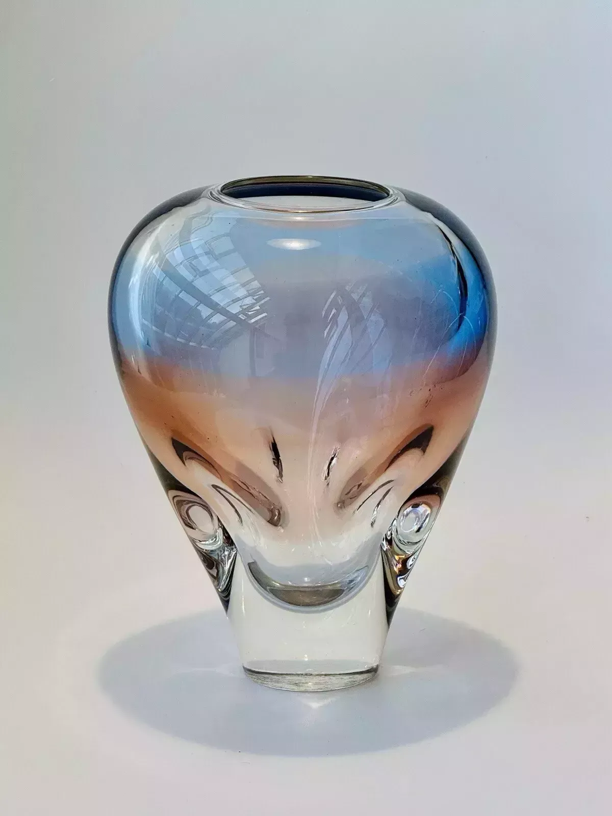 Czechoslovakian Moser Vladimir Mika Bohemian Art Glass Vase Mstisov Glassworks photo furniture