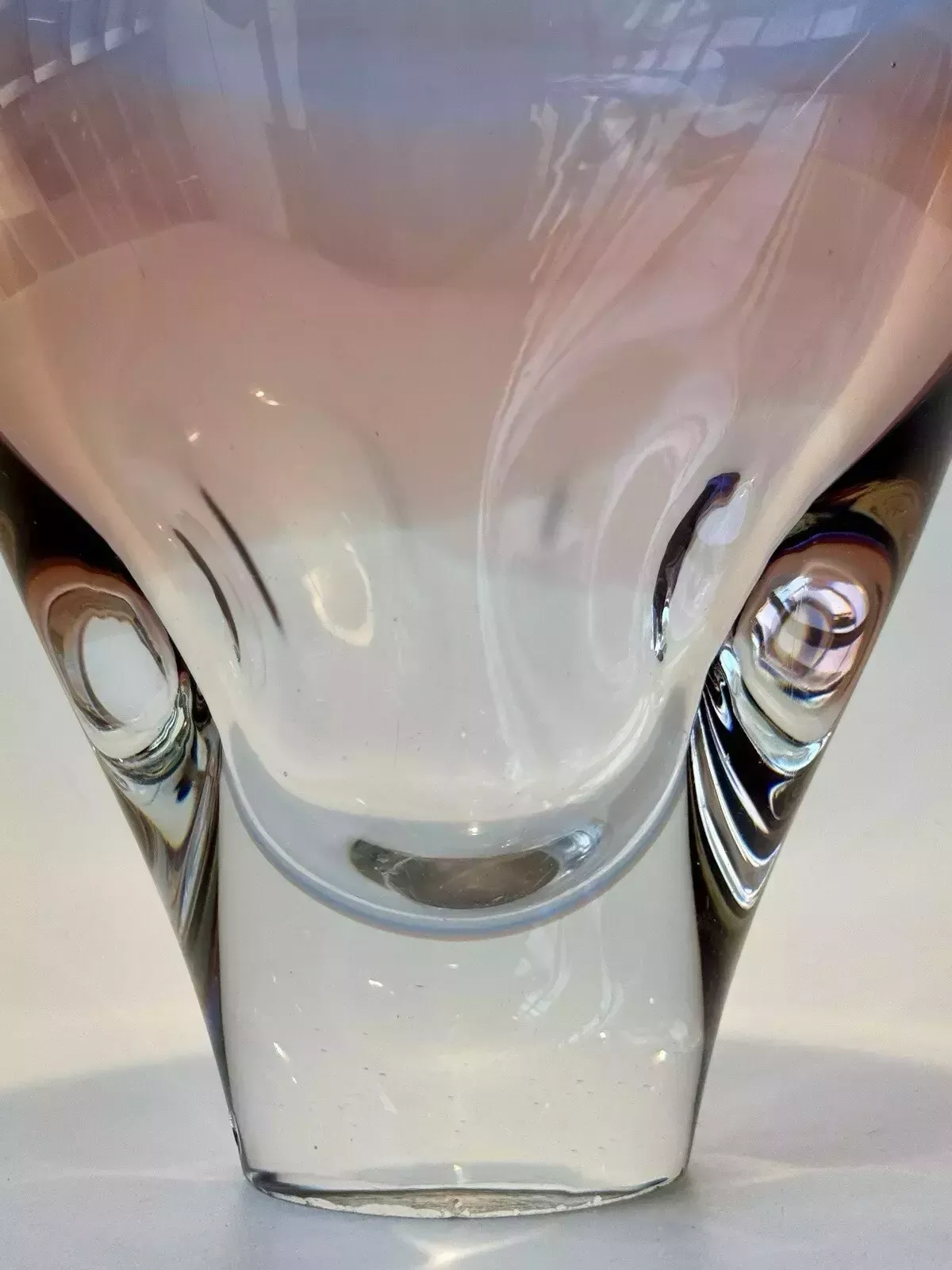 Czechoslovakian Moser Vladimir Mika Bohemian Art Glass Vase Mstisov Glassworks photo vinterior