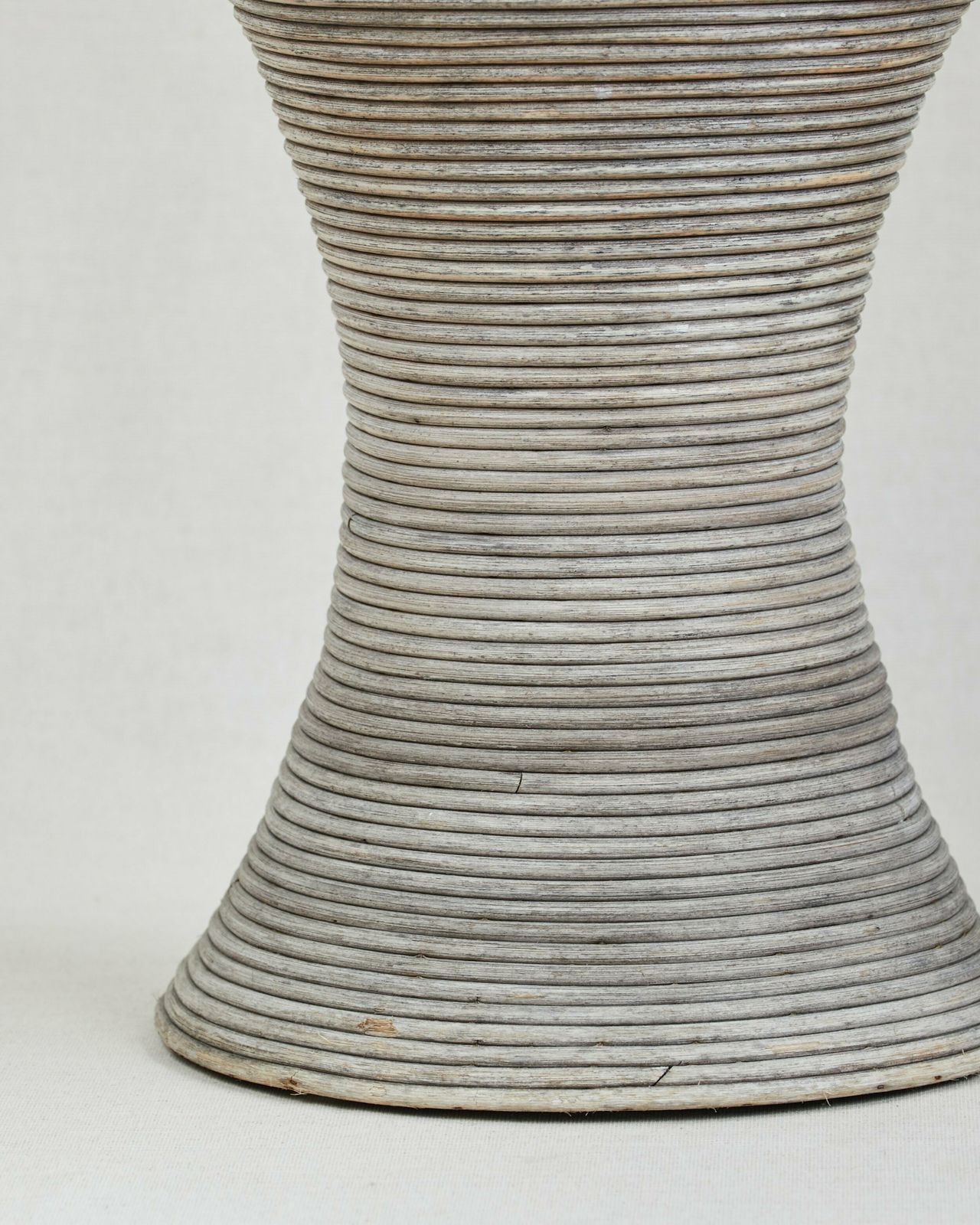Reeded Rattan Side Table, Boho H 45cm W 32cm photo 390.0