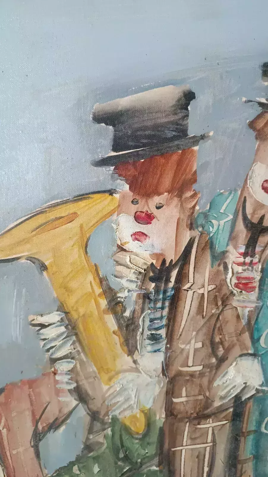 Oil Painting On Canvas Nando Da Pistoia, Clowns 60s photo 111.0