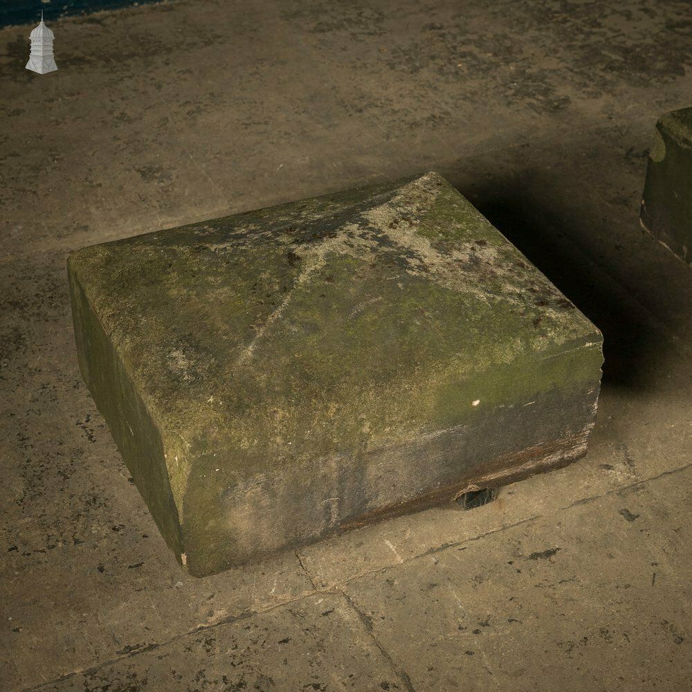 Sandstone Pier Caps, Pair Of Four Way Weathered Standard Apex Pier Caps photo furniture